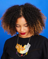 Triple Goddess Cats Necklace