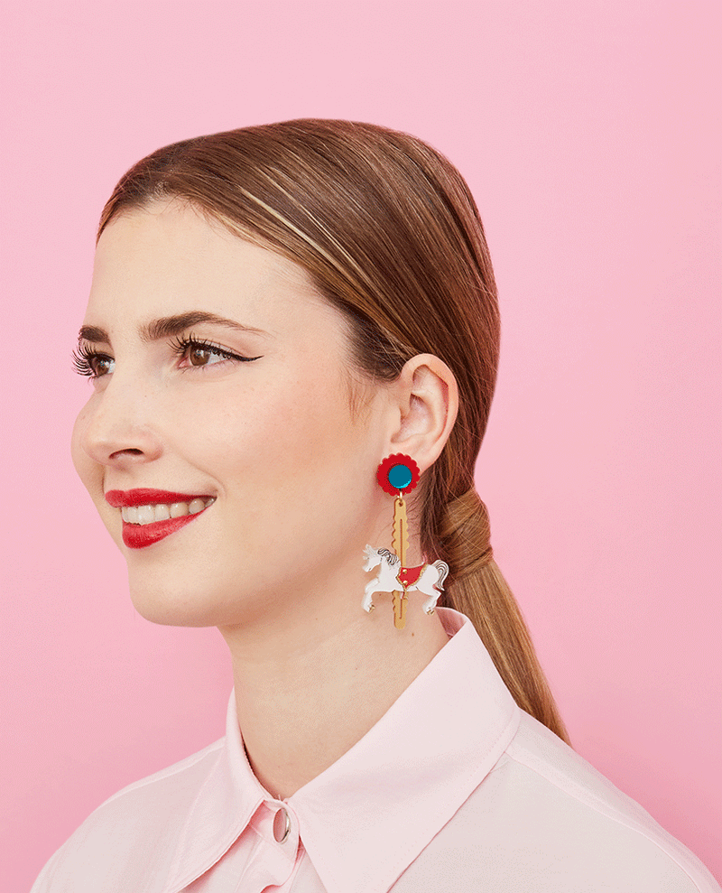 Up and Down the Carousel Ride Earrings -interactive-