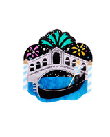 Venice from the gondola with fireworks! Brooch