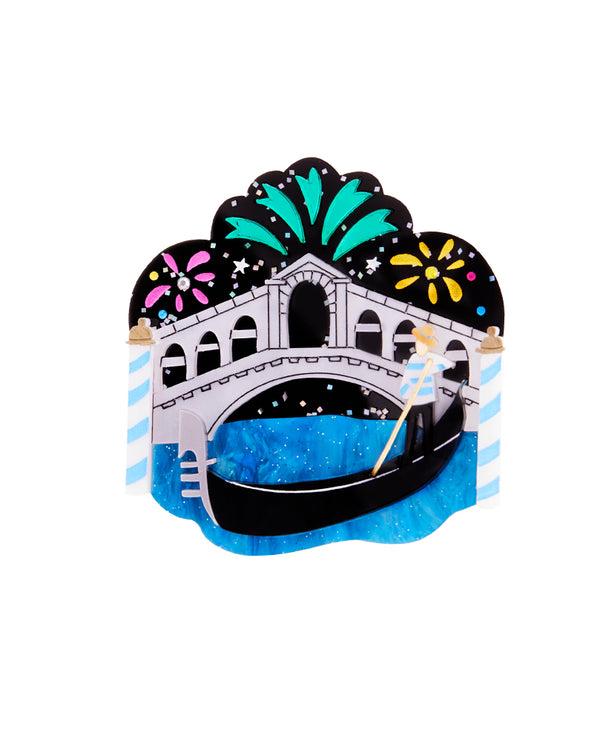 Venice from the gondola with fireworks! Brooch