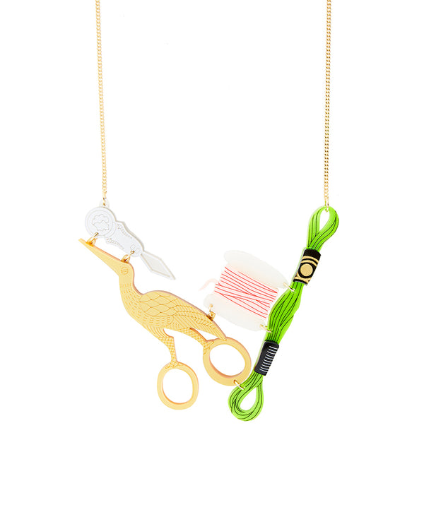 Vintage Style Sewing Scissors Necklace