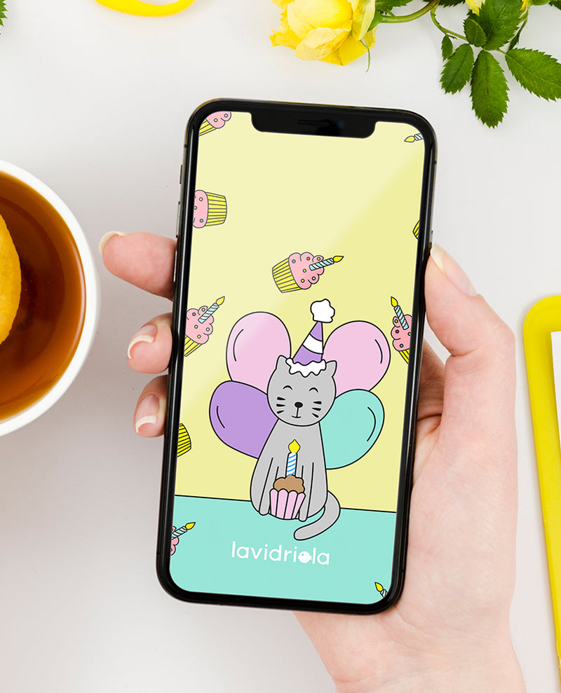 Wallpaper Kitty cat birthday