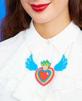 Wearing My Milagro Heart on my Sleeve Necklace