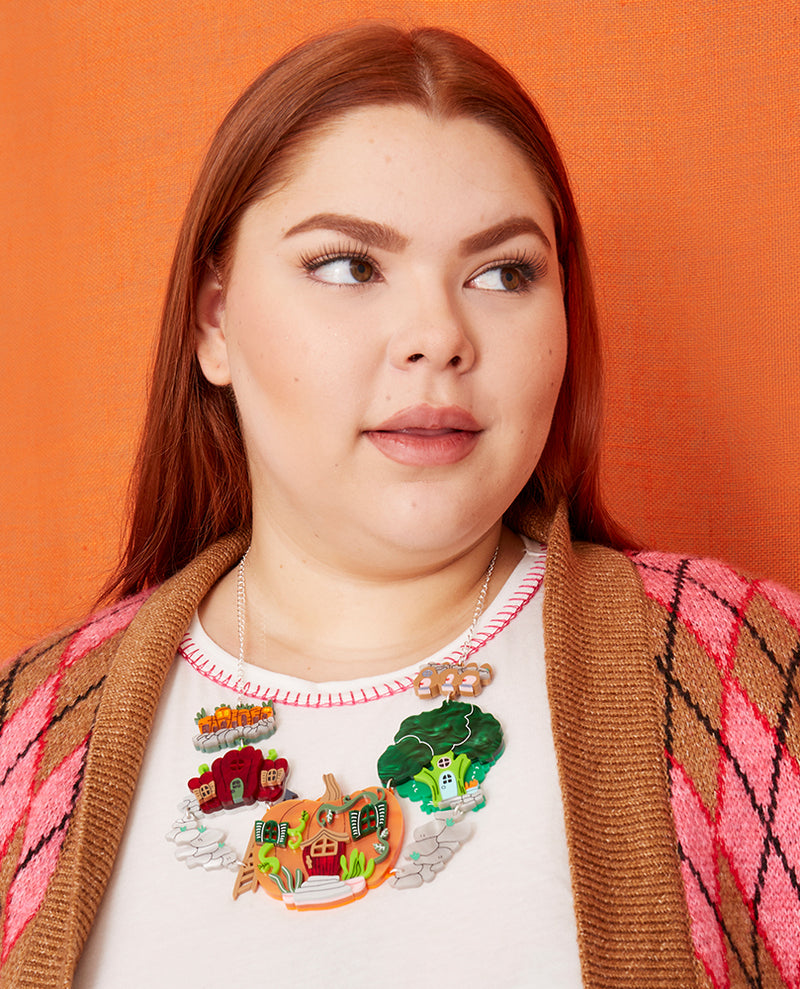 Welcome to the Veggie Village! Statement Necklace