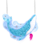 Whale-marble-statement necklace-la-vidriola-plastic-jewellery-wild-under-the-sea-detail