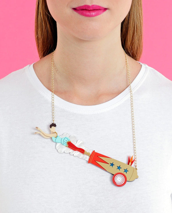 Woman-cannon-ball-necklace-la-vidriola-plastic-jewellery-circus-where-the-magic-happens-product