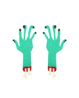 Zombie's-green--hands-earrings-classic-halloween-2020-la-vidriola-detail