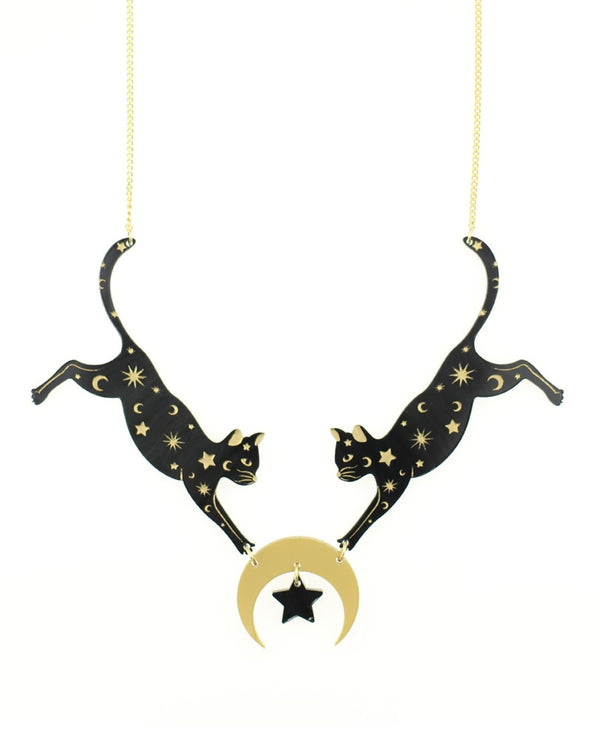 Black cats necklace
