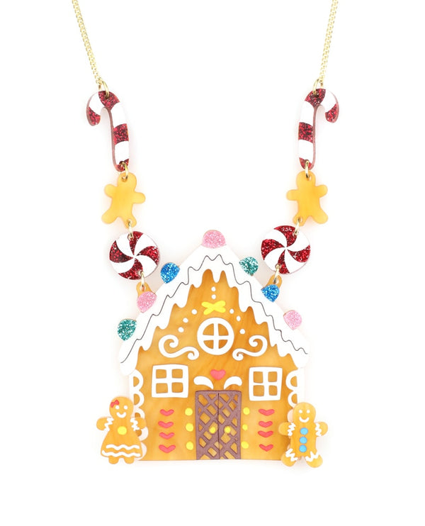glitter-Christmas-Gingerbread-house-necklace-Christmas-2020-la-vidriola-detail