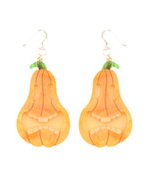 Halloween pumpkin earrings GID