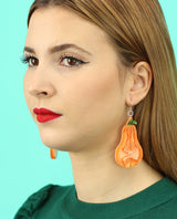 Halloween pumpkin earrings GID