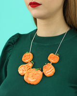 Halloween pumpkin necklace GID