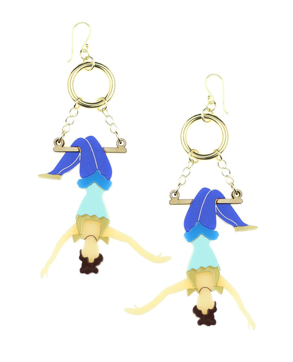 hanging-trapeze-artist-blue-earrings-la-vidriola-plastic-jewellery-classic-detail