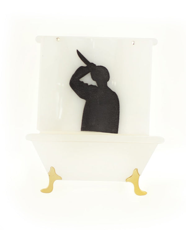 Murder in the shower brooch
