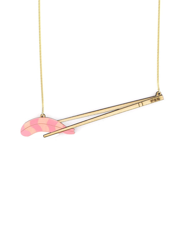 prawn_nigiri_sushi_necklace_plastic_jewerelly_la_vidriola_detail