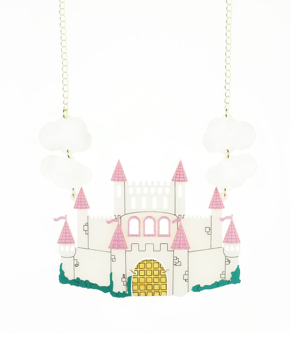queen-castle-glitter-necklace-la-vidriola-plastic-jewellery-classic-detail