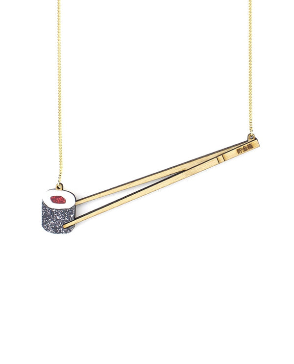 sushi-maki-glitter-necklace-la-vidriola-detail