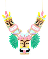 Tiki mask necklace
